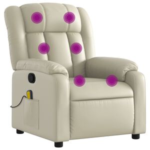 vidaXL Massagestoel van kunstleer in cr&egrave;mekleur