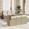 vidaXL Bankstel met kussen met opslag 7 pcs Beige en Cr&egrave;me poly rattan
