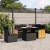 vidaXL 6-delige Loungeset met kussens poly rattan zwart