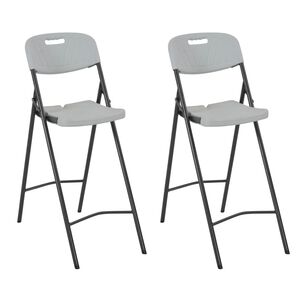vidaXL Barstoelen inklapbaar 2 st HDPE en staal wit