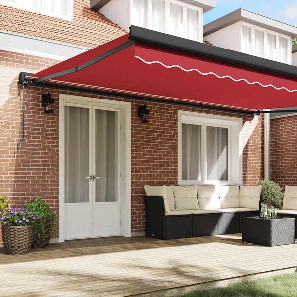 vidaXL Inklapbaar Zonnescherm Rood 500 &times; 300 cm Stof, Metaal