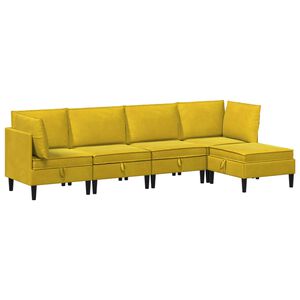 vidaXL Woonkamer Meubelset 5 st Geel Fluweel