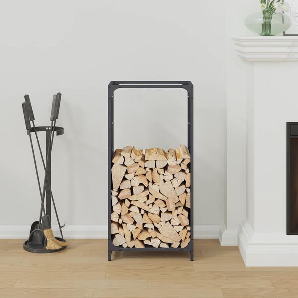 vidaXL Brandhoutrek 44x28x90 cm koudgewalst staal antracietkleurig