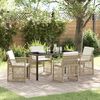 vidaXL Tuin eettafelset 5 pcs Beige poly rattan