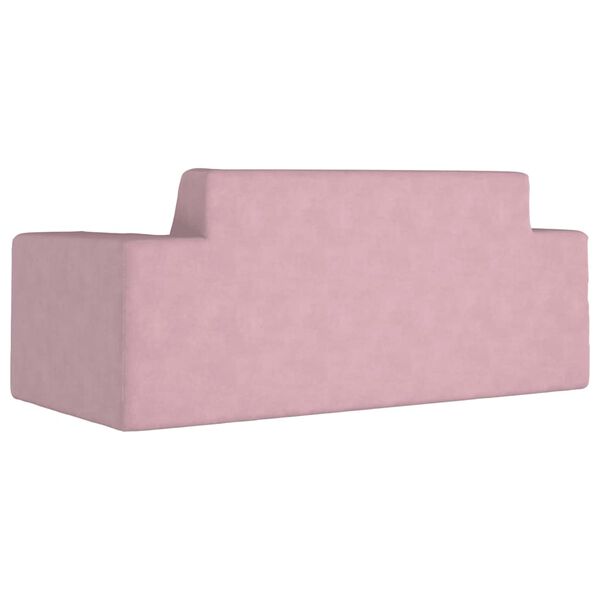 VidaXL Kinderslaapbank 2-zits - Zacht pluche - Roze