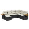 vidaXL 7-delige Loungeset met kussens poly rattan zwart