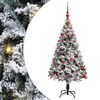 vidaXL Kunstkerstboom Wit 120 cm PVC en Staal en Kunststof