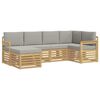 vidaXL Buiten bankenset 6 pcs Wit en Lichtgrijs 247 x 128,5 x 73 cm