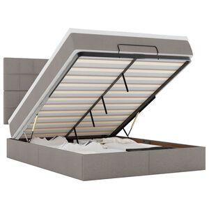 vidaXL Ottoman bed met matras 140x190cm stof taupe