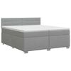 vidaXL Boxspringbed met matras Lichtgrijs 200 x 200 cm Stof