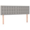 vidaXL Boxspring met matras stof lichtgrijs 140x200 cm