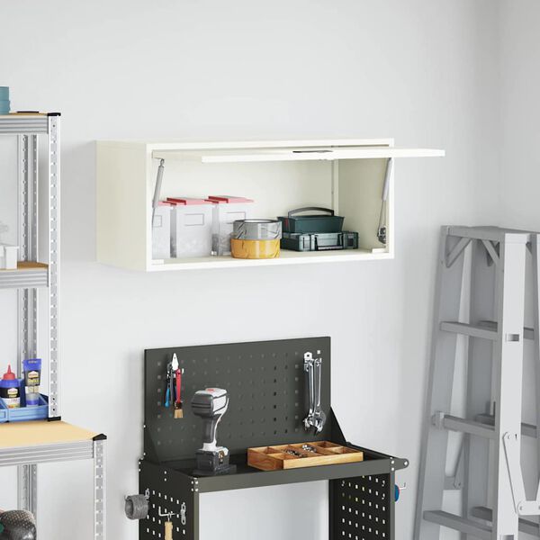 vidaXL Wandkast voor Garage Wit 80 x 33 x 35 cm Poedercoating staal