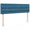 vidaXL Ottoman bed met matras en LED's 140x200cm fluweel donkerblauw
