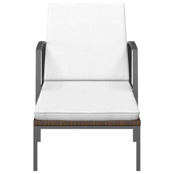 vidaXL Ligbedden 2 st met tafel poly rattan bruin