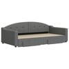 vidaXL Slaapbank onderschuifbed en lades 100x200 cm stof donkergrijs