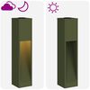 vidaXL Zonne LED Padverlichting 2 pcs Olijf Groen Koudgewalst staal