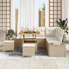 vidaXL Tuin Sofa Set met kussen 8 pcs Beige Poly riet
