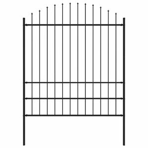 vidaXL Tuinhek Woerden met speerpunt staal 170x200 cm zwart
