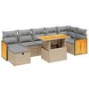 vidaXL 8-delige Loungeset met kussens poly rattan beige