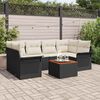 vidaXL Tuin Sofa Set 7 pcs Zwart Poly riet