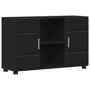 vidaXL Dressoir FLORIN 88,5 x 30,5 x 55,5 cm Zwart Bewerkt hout