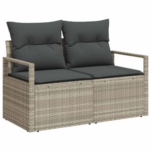 vidaXL Tuinbank met kussen met opslag 120 x 62 x 69 cm poly rattan