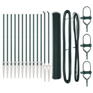 vidaXL Afrasteringspaal Groen 25 x 1 m (25 mm gaas) Staal