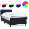 vidaXL Boxspring met matras en LED fluweel zwart 100x220 cm