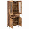 vidaXL Hoge kast met lade 2 pcs Oudhout Bewerkt hout