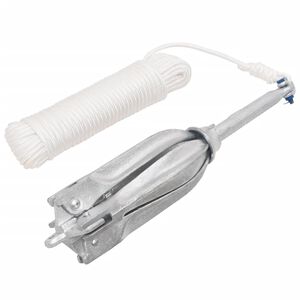 vidaXL Anker met touw inklapbaar 10 kg thermisch verzinkt gietijzer