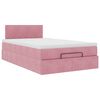 vidaXL Ottoman bed met matras en LED's 120x200cm fluweel roze
