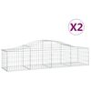 vidaXL Schanskorven 2 st gewelfd 200x50x40/60 cm gegalvaniseerd ijzer