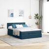 vidaXL Ottoman bed met matras 140x200cm fluweel donkerblauw