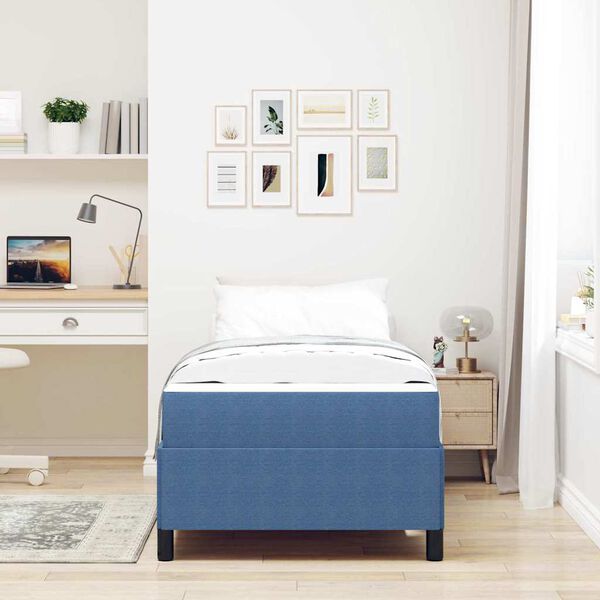 vidaXL Bedframe met matras Blauw 90 x 190 cm Stof