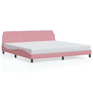 vidaXL Bedframe "Dover" fluweel roze 200x200 cm