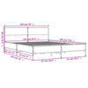 vidaXL Bedframe bewerkt hout metaal gerookt eikenkleurig 135x190 cm