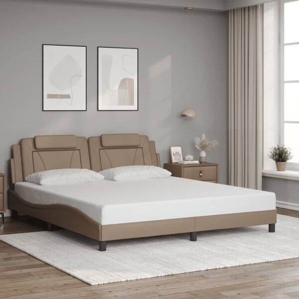 vidaXL Bedframe "Viana" met LED zonder matras cappuccino 180x200 cm