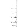 vidaXL Tuinrek met 3 schappen telescopisch aluminium zilverkleurig