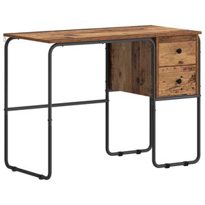 vidaXL Bureau met opbergruimte Eikenhout 100 x 50 x 75 cm
