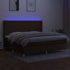 vidaXL Boxspring met matras en LED stof donkerbruin 200x200 cm