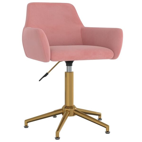 vidaXL Eetkamerstoelen draaibaar 2 st fluweel roze