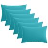 vidaXL Kussensloop 6 pcs HEERLEN Turquoise 50 x 80 cm Polyester