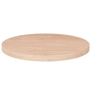 vidaXL Tafelblad rond &Oslash;50x2,5 cm onbehandeld massief eikenhout