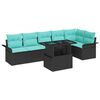 vidaXL Tuin Sofa Set met kussen 7 pcs Zwart Poly riet