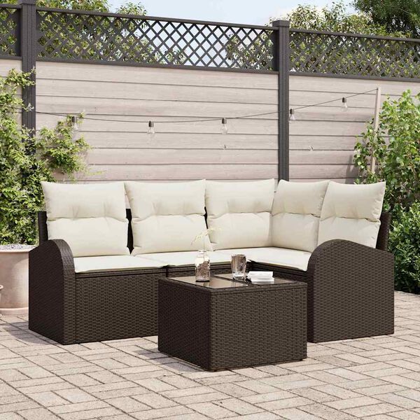 vidaXL Tuin Sofa Set Bruin poly rattan