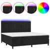 vidaXL Boxspring met matras en LED fluweel zwart 200x200 cm