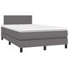 vidaXL Boxspring met matras en LED kunstleer grijs 120x190 cm