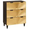 vidaXL Dressoir Zwart en Goud 60 x 33 x 75 cm Massief Mango Hout