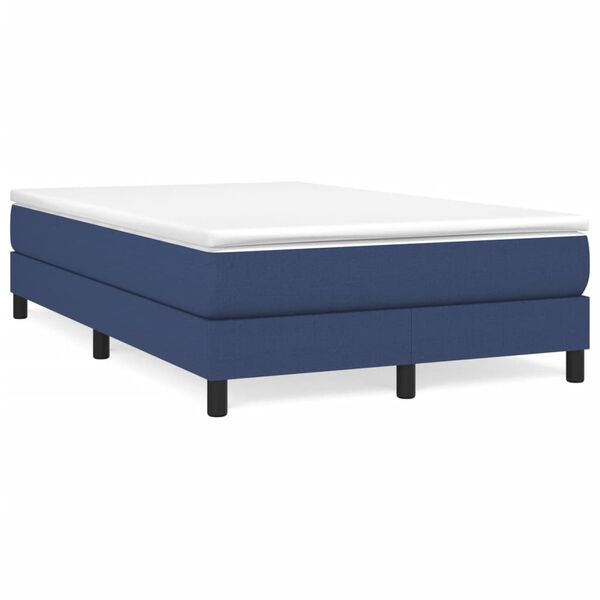 vidaXL Boxspring met matras stof blauw 120x190 cm