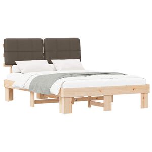 vidaXL Bedframe met Gevoerd Hoofdgedeelte Taupe 140 x 200 cm